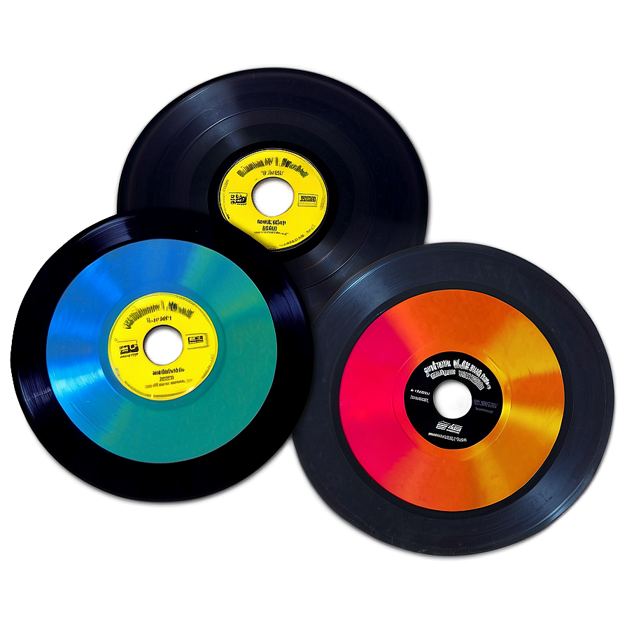 Colorful Vinyl Discs Png 05242024 PNG image