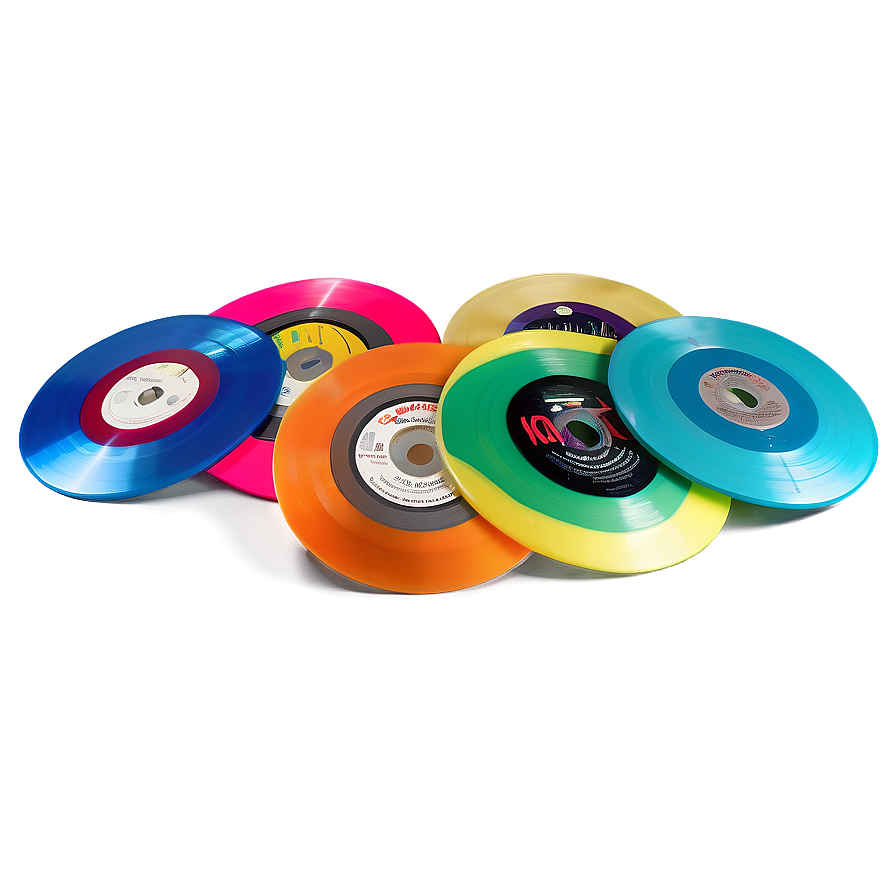 Colorful Vinyl Discs Png 05242024 PNG image