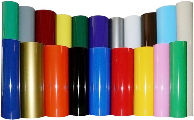 Colorful Vinyl Rolls Collection PNG image