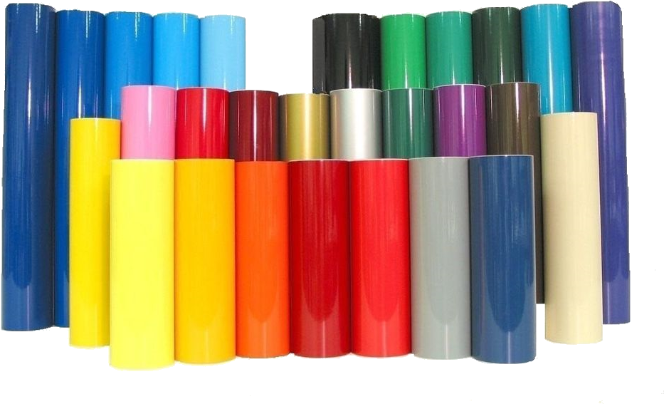 Colorful Vinyl Rolls Collection PNG image