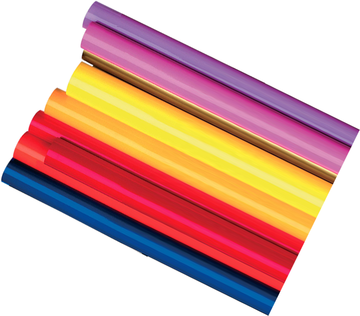 Colorful Vinyl Sheets Stacked PNG image