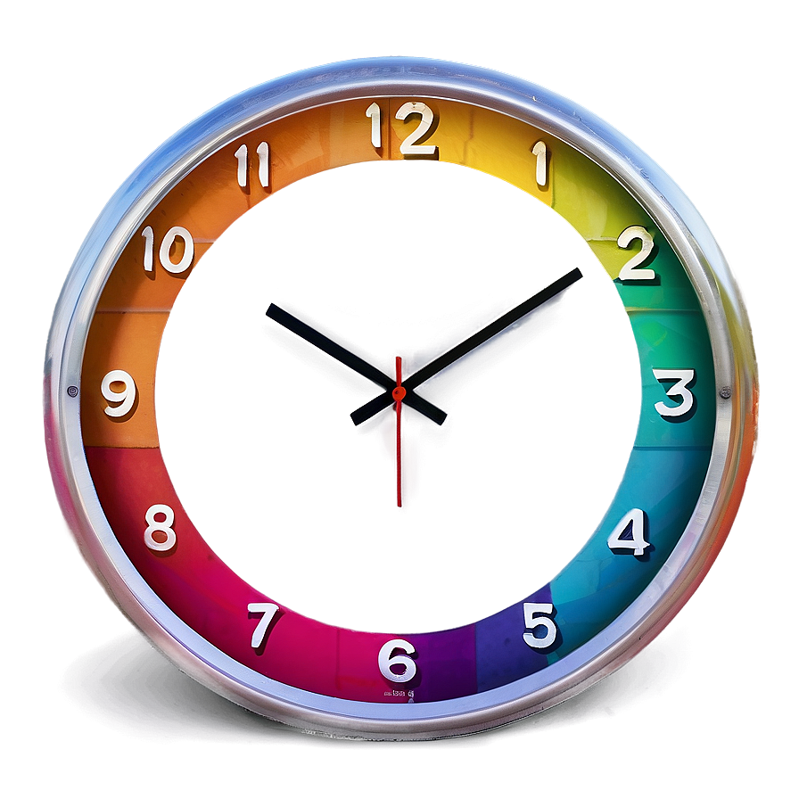 Colorful Wall Clock Png 24 PNG image