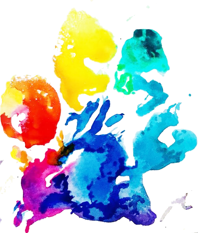 Colorful Watercolor Paw Print PNG image