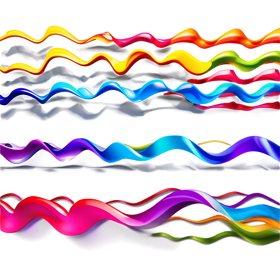 Colorful Wavy Lines Art Png 14 PNG image