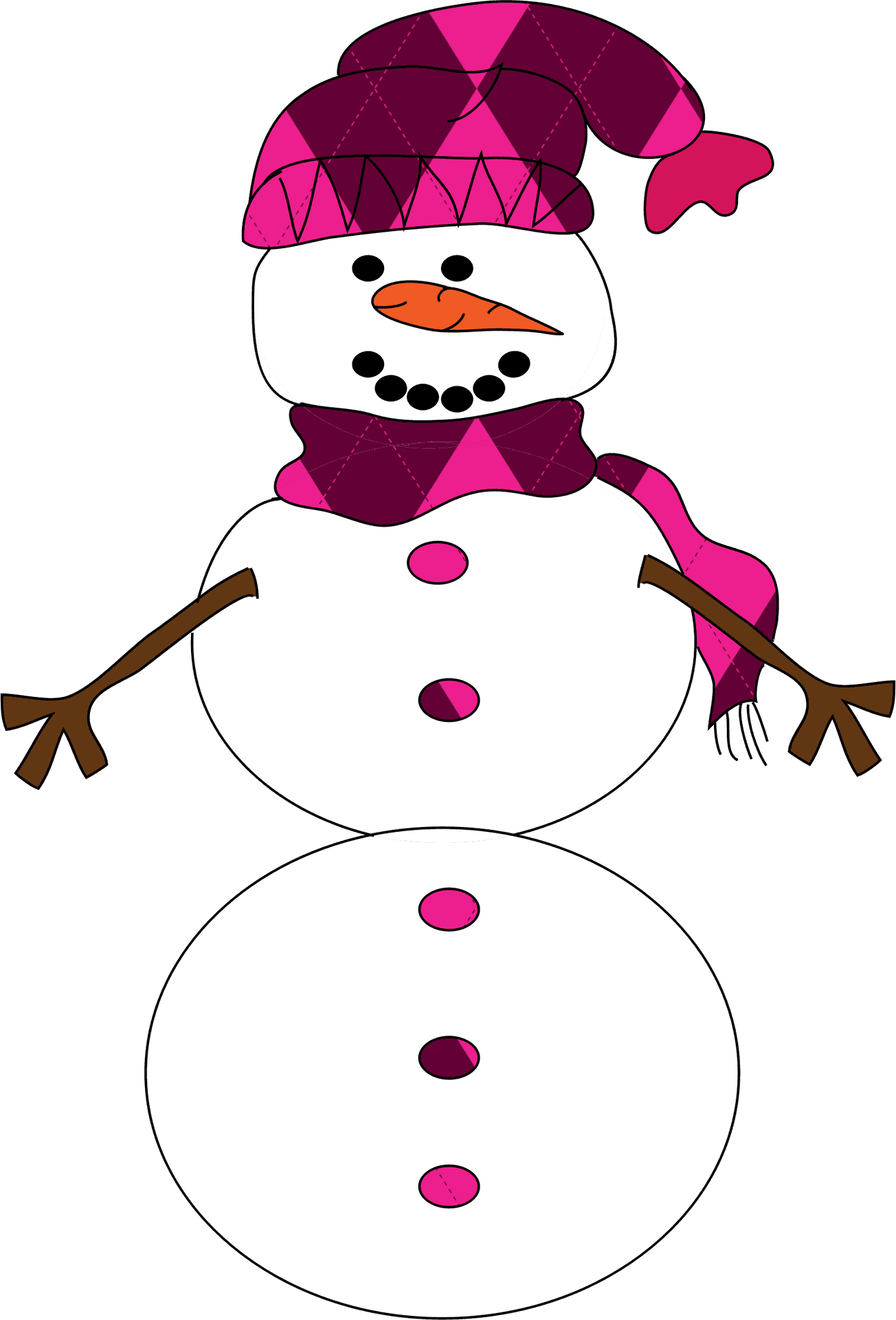 Colorful Winter Snowman Illustration