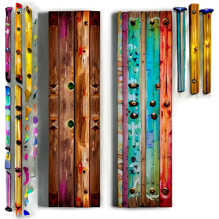 Colorful Wooden Plank Variations Png 06132024 PNG image