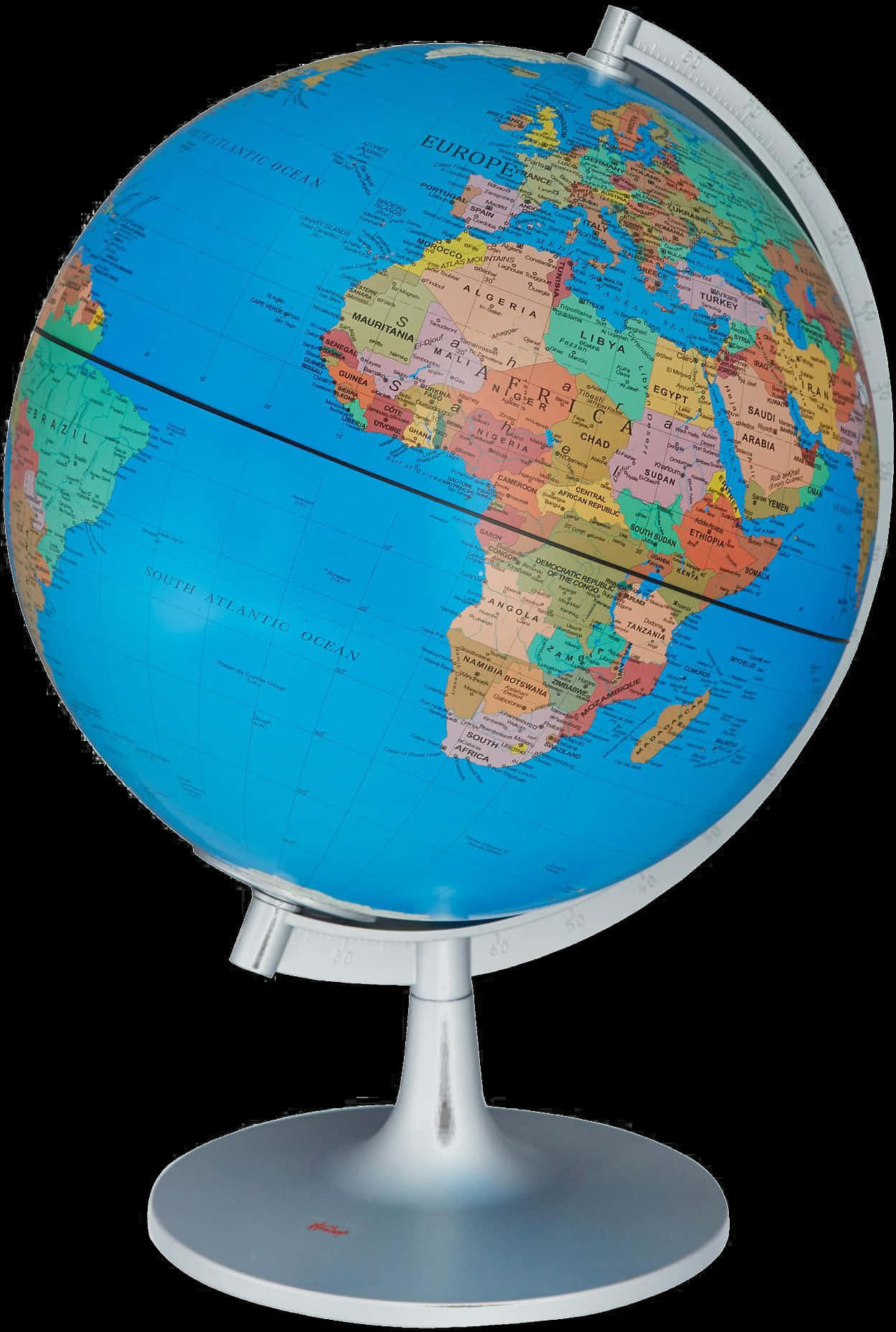 Colorful World Globe Standing PNG image