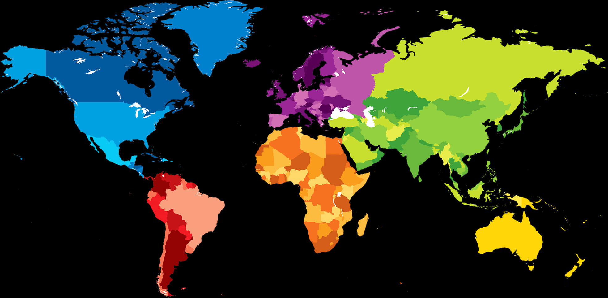 Colorful World Map Abstract PNG image