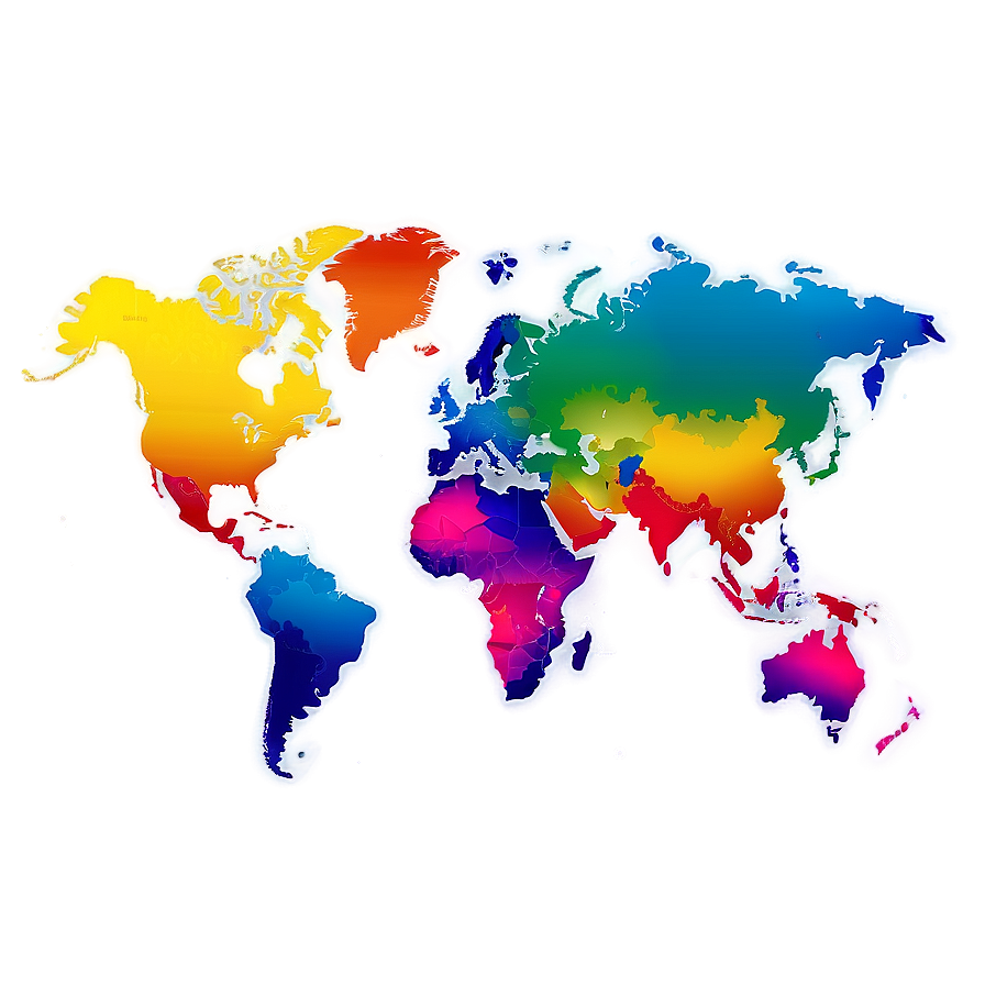 Colorful World Map Vector Png 06262024 PNG image