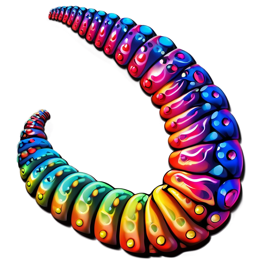 Colorful Worm Art Png Dco PNG image