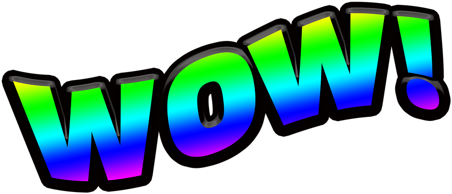 Colorful Wow Exclamation PNG image