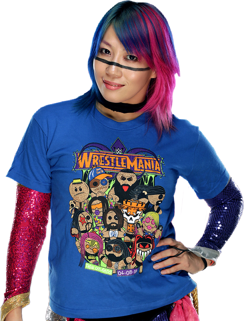 Colorful Wrestling Fan Tshirt Woman PNG image