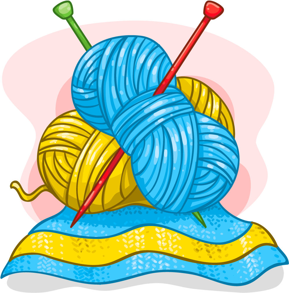 Colorful Yarn Ballsand Knitting Needles PNG image