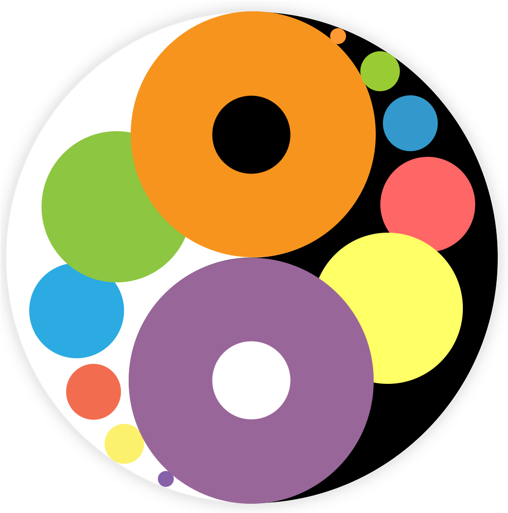 Colorful Yin Yang Balance PNG image