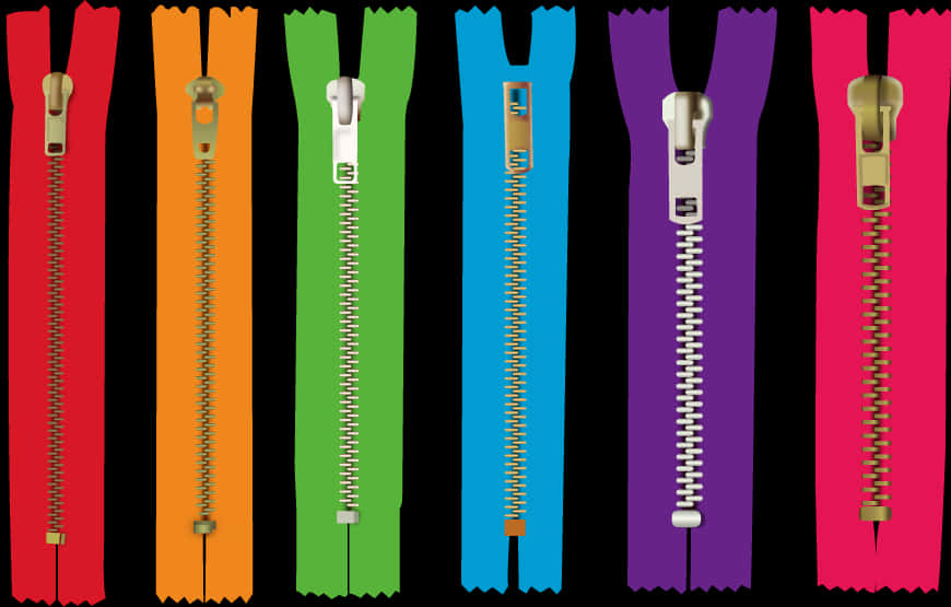 Colorful Zippers Array PNG image