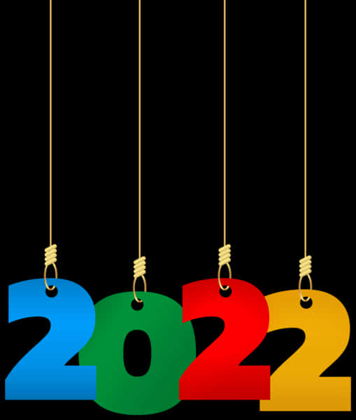 Colorful2022 Hanging Numbers PNG image