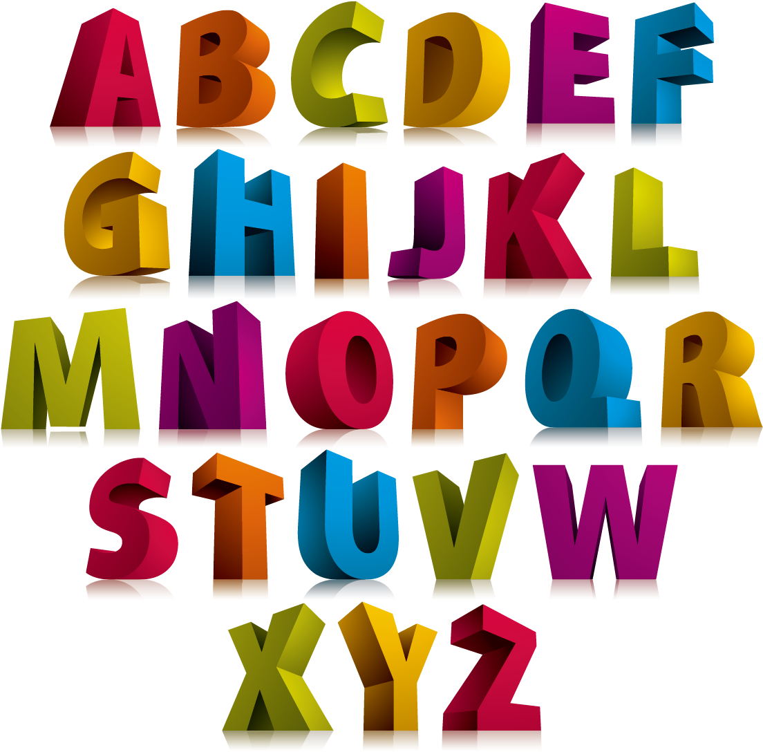Colorful3 D Alphabet Letters PNG image