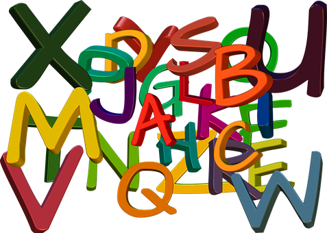 Colorful3 D Alphabet Scatter PNG image