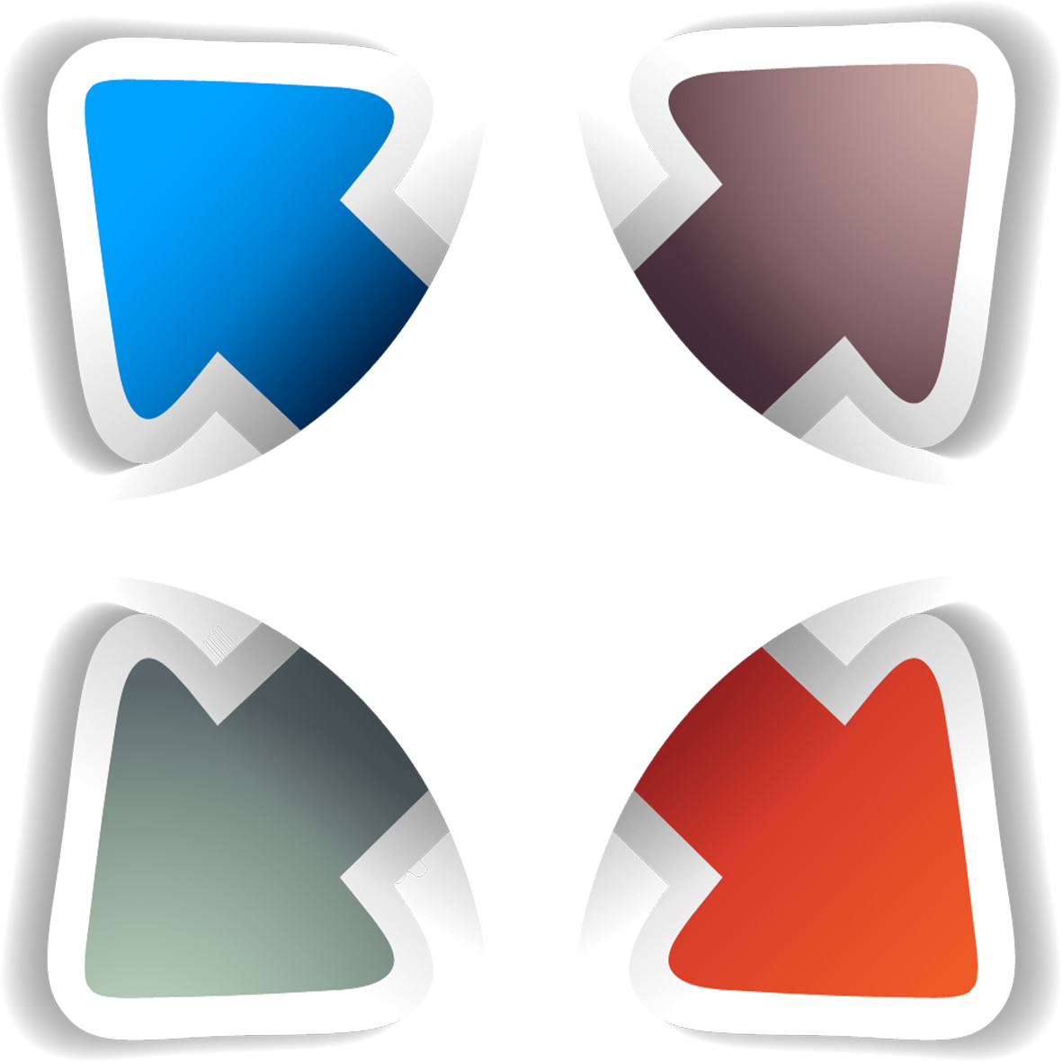 Colorful3 D Arrow Set PNG image