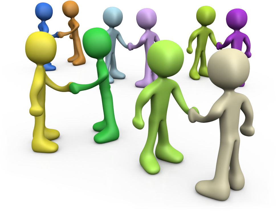 Colorful3 D Figures Teamwork Illustration PNG image