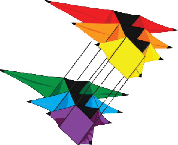 Colorful3 D Kites Flying PNG image