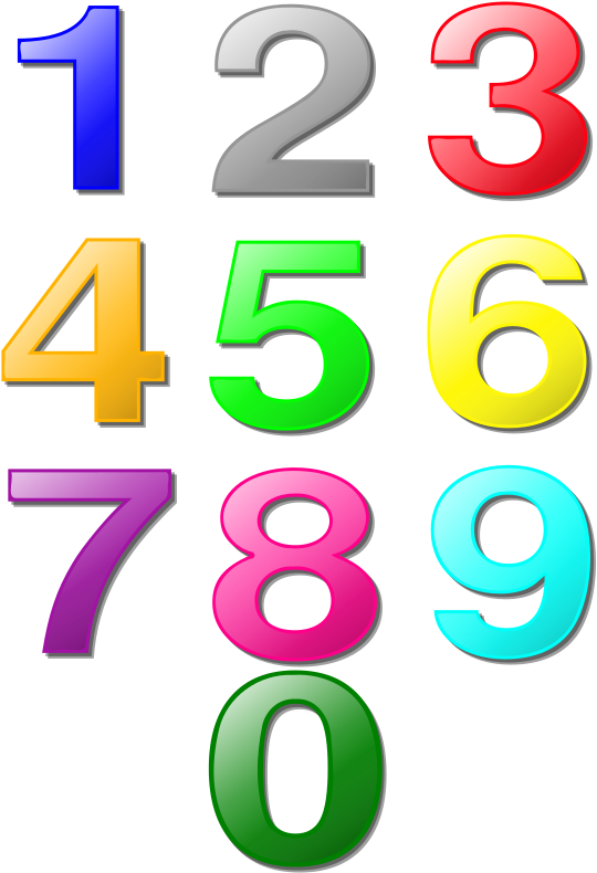 Colorful3 D Numbers1to0 PNG image