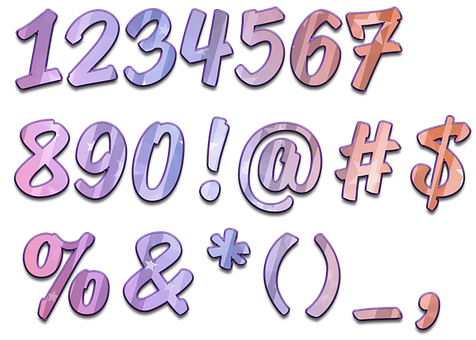 Colorful3 D Numbersand Symbols PNG image