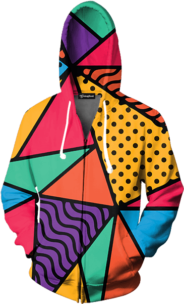 Colorful90s Style Hoodie PNG image