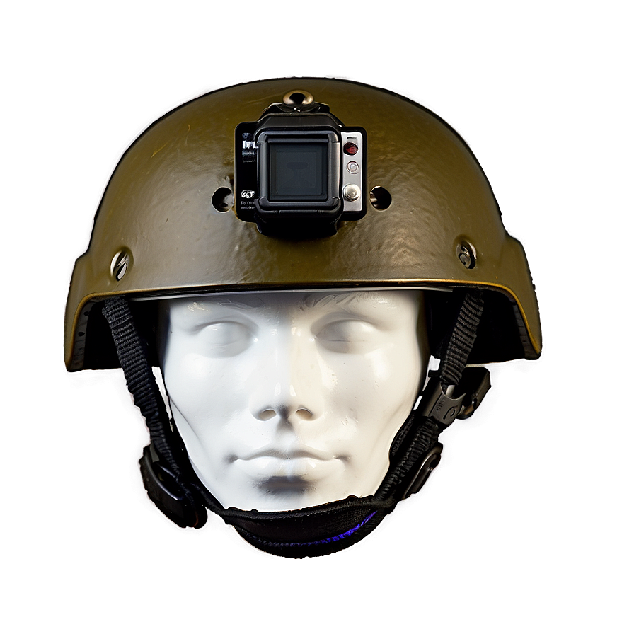 Combat Helmet With Gopro Mount Png Pkf PNG image