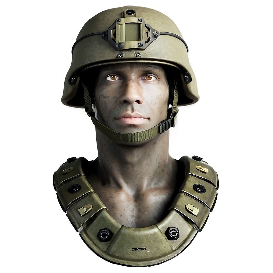 Combat Helmet With Protective Gear Png 06262024 PNG image