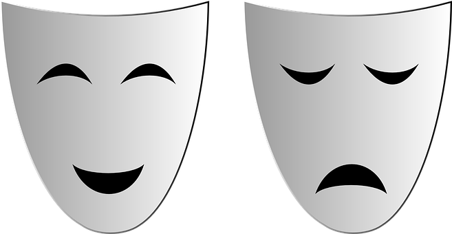 Comedy_and_ Tragedy_ Masks_ Vector PNG image