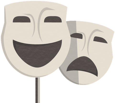 Comedy Tragedy Masks Theater Symbol PNG image