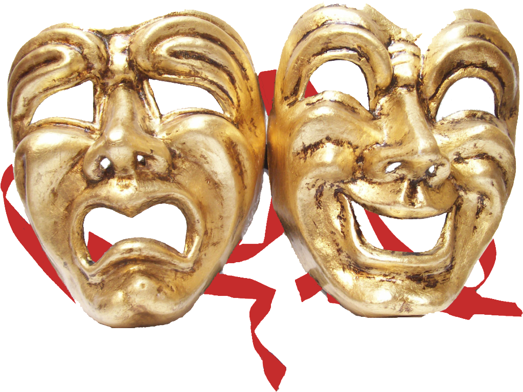 Comedy Tragedy Masks Theater Symbols PNG image