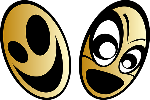 Comedy_ Tragedy_ Masks_ Vector PNG image