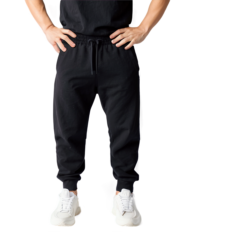 Comfortable Black Sweatpants Png Qdm PNG image