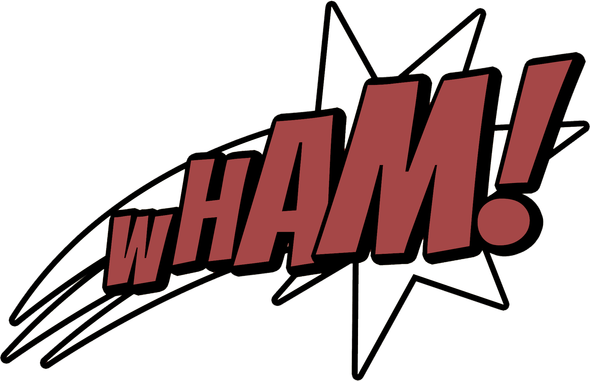 Comic Book Style W H A M Text Illustration