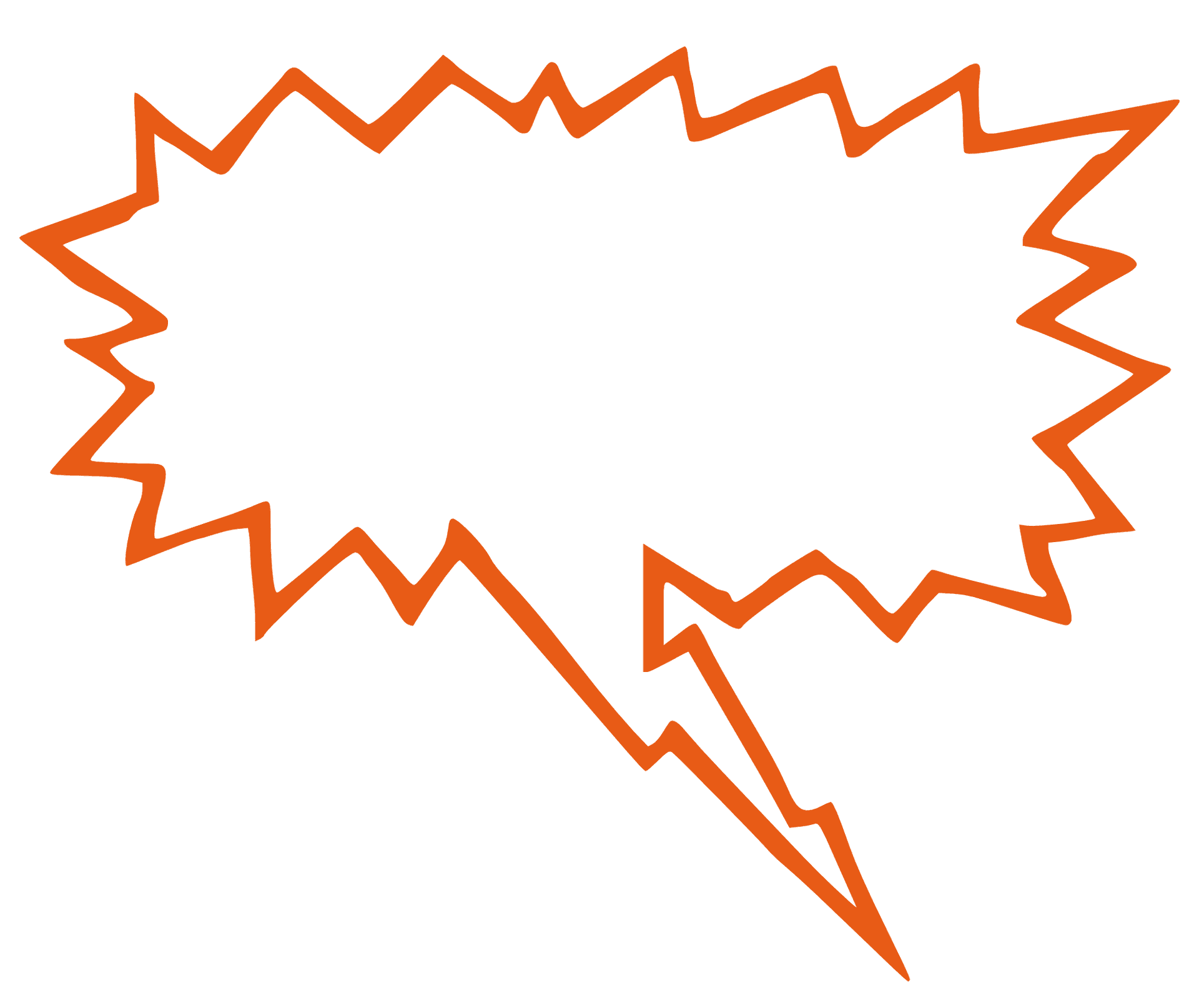 Comic Speech Bubble Orange Outline PNG image