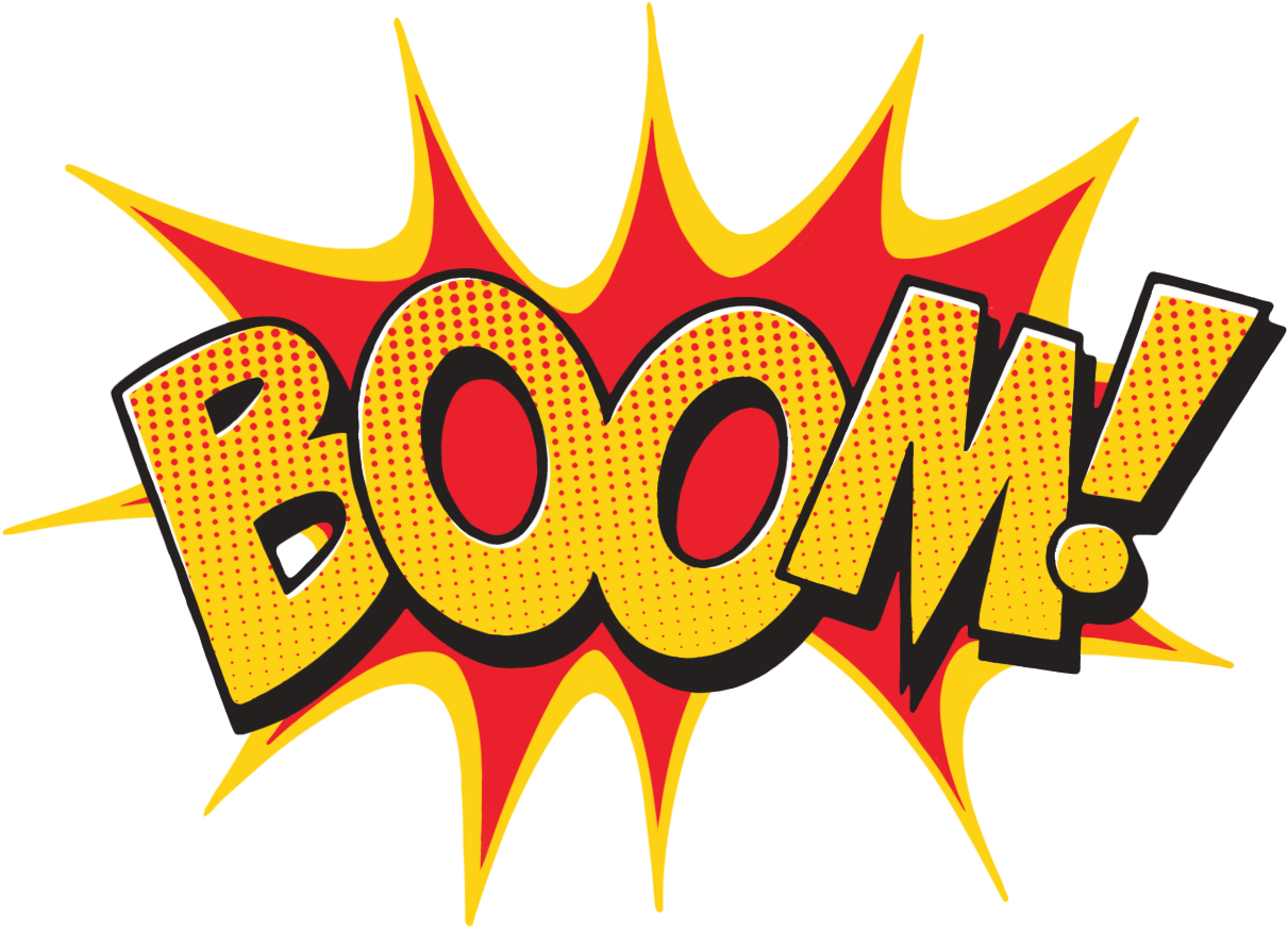 Comic Style Boom Explosion PNG image