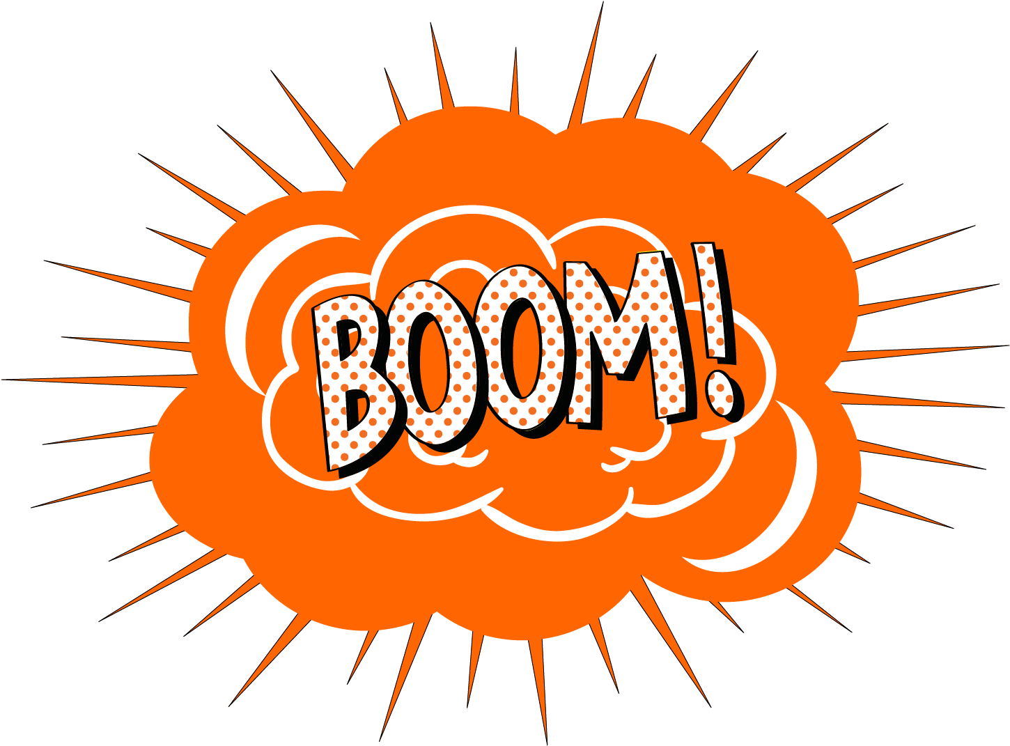 Comic Style Boom Explosion PNG image