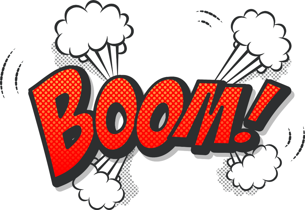 Comic Style Boom Explosion PNG image