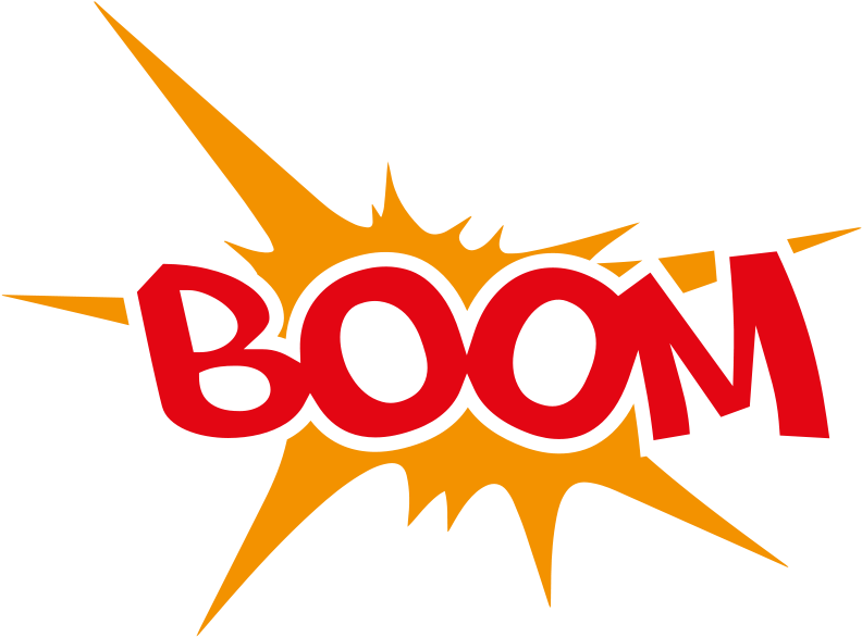 Comic Style Boom Explosion PNG image