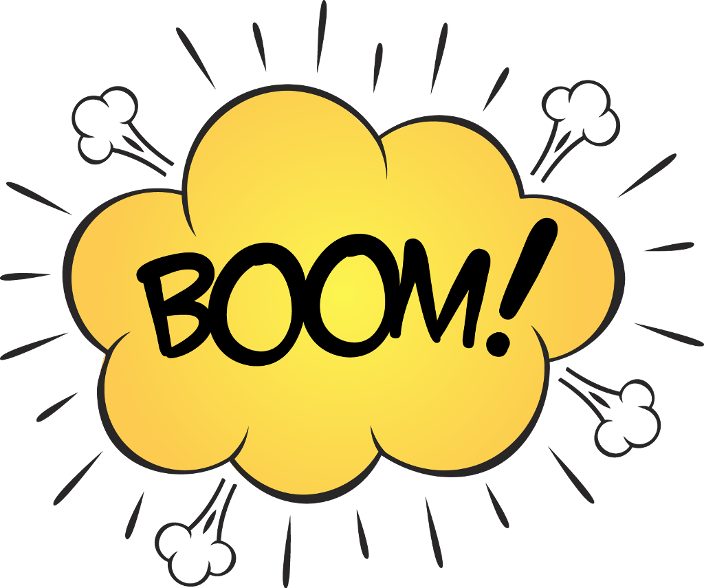 Comic Style Boom Explosion PNG image