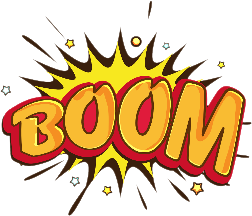 Comic Style Boom Explosion PNG image