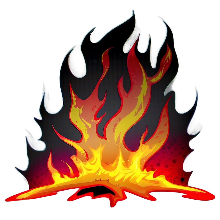 Comic Style Fire Illustration Png Rql PNG image