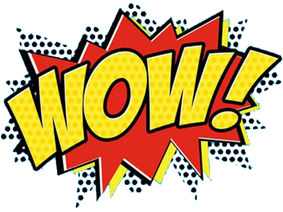 Comic Style Wow Exclamation PNG image