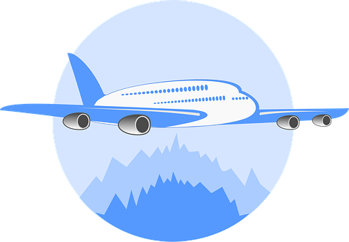 Commercial Airplane Graphic Illustration PNG image