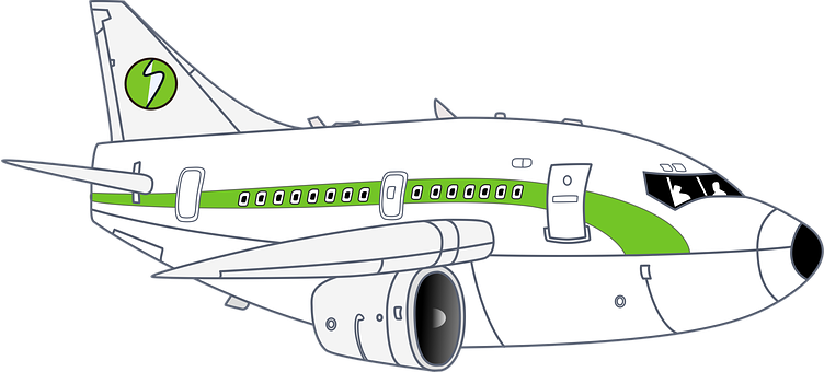 Commercial Airplane Illustration PNG image