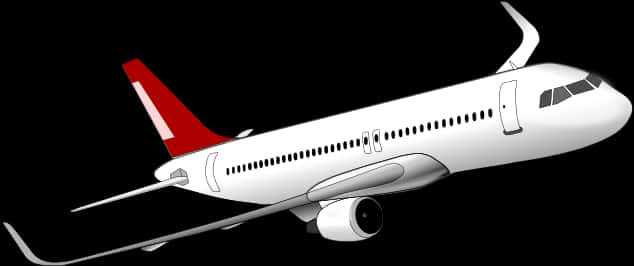 Commercial Airplane Profile Black Background PNG image