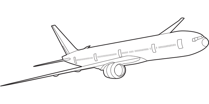 Commercial Airplane Silhouette PNG image