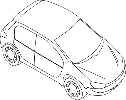 Compact Car Line Art Illustration PNG image